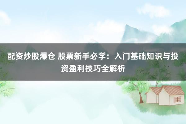 配资炒股爆仓 股票新手必学：入门基础知识与投资盈利技巧全解析