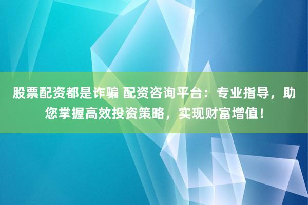 股票配资都是诈骗 配资咨询平台：专业指导，助您掌握高效投资策略，实现财富增值！