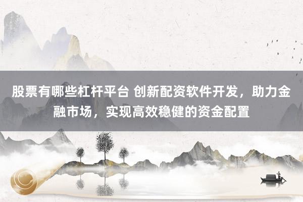 股票有哪些杠杆平台 创新配资软件开发，助力金融市场，实现高效稳健的资金配置