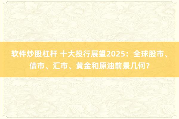 软件炒股杠杆 十大投行展望2025：全球股市、债市、汇市、黄金和原油前景几何？