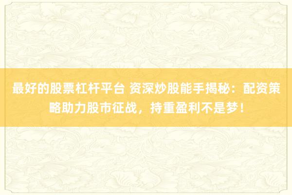 最好的股票杠杆平台 资深炒股能手揭秘：配资策略助力股市征战，持重盈利不是梦！